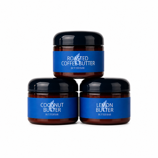 Travel Bundle - Scented Delights: Lemon, Roasted Coffee, and Coconut butters in 2 oz jars